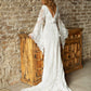 Vintage lace wedding dress with delicate lace motifs and a figure-hugging fit