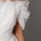 Soft flowing organza bridal gown with hand-embroidered pearl details